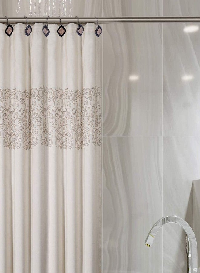 Creative Scents Dahlia Brown Shower Curtain Hooks - Set of 12 Shower Rod Hooks for Curtain - Durable Shower Curtain Rings for Guest and Master Bathroom Shower - Image 2