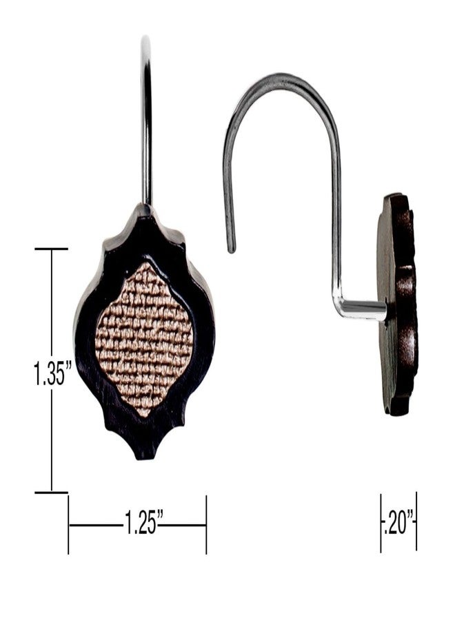 Creative Scents Dahlia Brown Shower Curtain Hooks - Set of 12 Shower Rod Hooks for Curtain - Durable Shower Curtain Rings for Guest and Master Bathroom Shower - Image 3