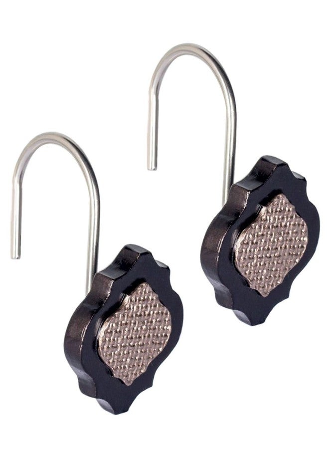 Creative Scents Dahlia Brown Shower Curtain Hooks - Set of 12 Shower Rod Hooks for Curtain - Durable Shower Curtain Rings for Guest and Master Bathroom Shower - Image 5