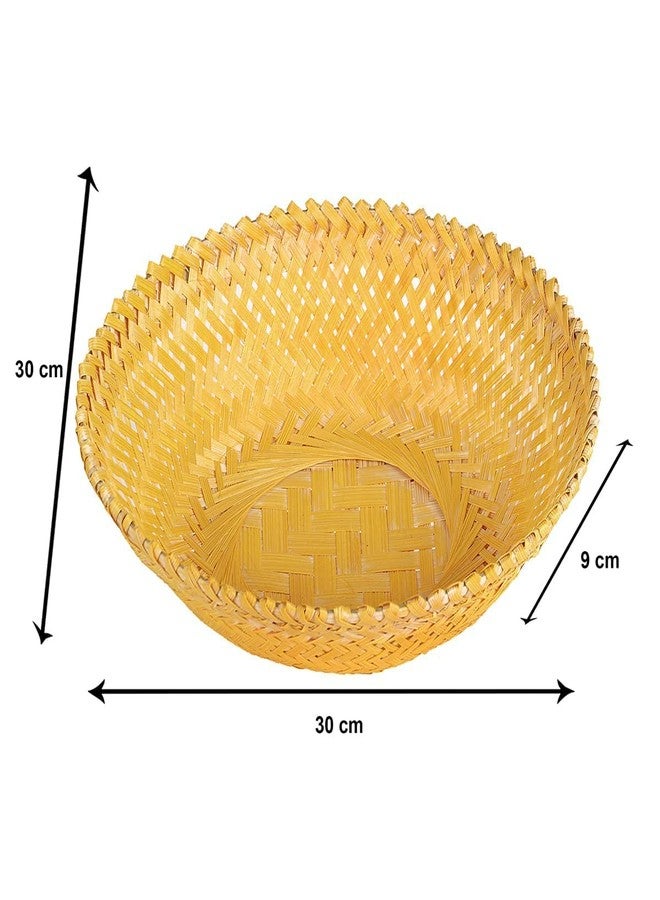 LPE CRAFTCANE Bamboo Basket Round Set of 3 (Plain) - Image 4
