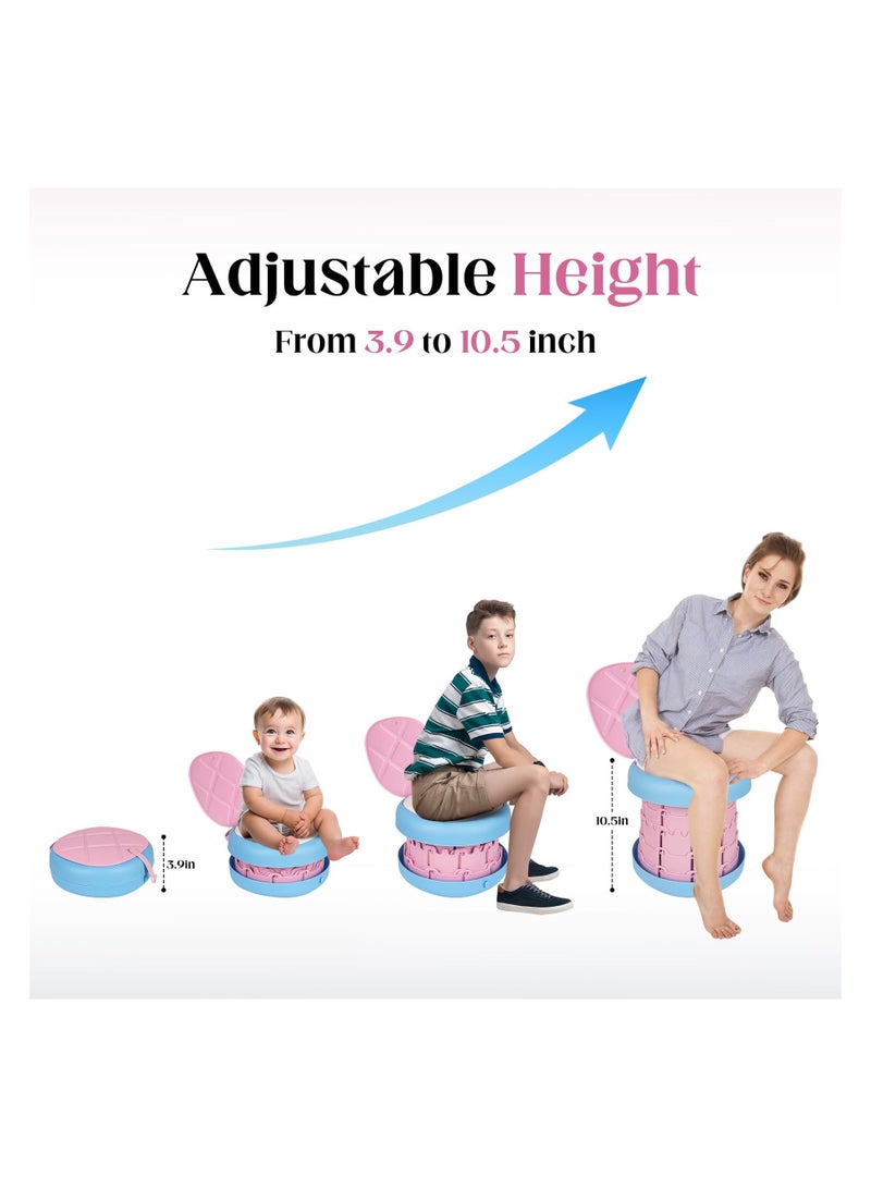 SYOSI Portable Toilet Camping Foldable Potty, Travel Toilet Adjustable Height Training Toilet Seat Emergency Toilet Travel, Travel Portable Potty for Toddler Adults Kids for Car, Camping, Trips, Boat  - Image 2