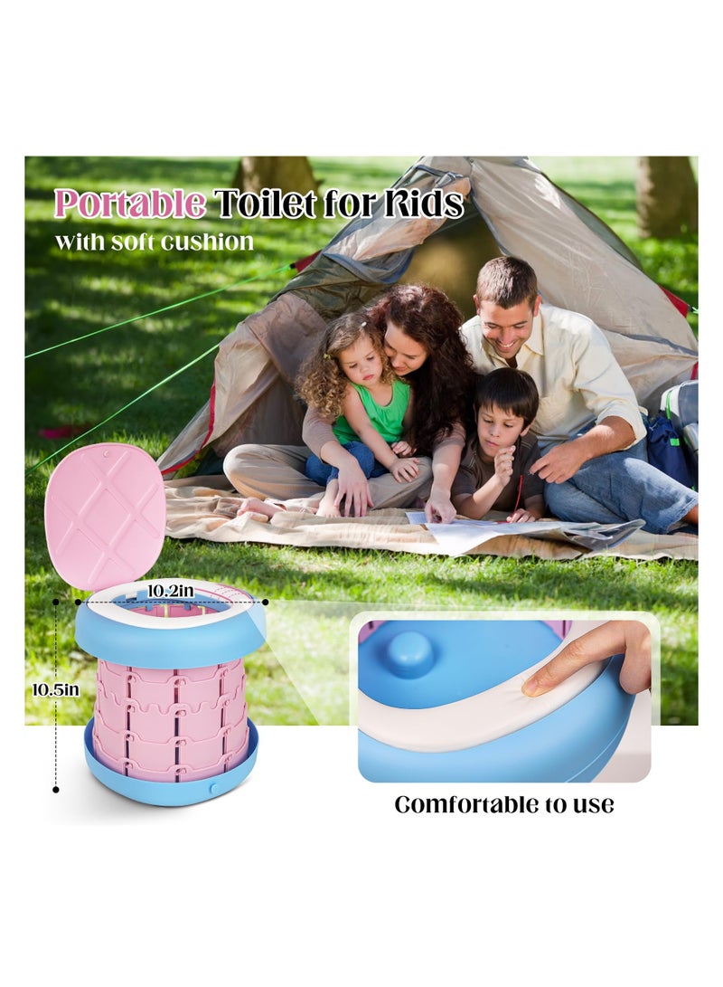 SYOSI Portable Toilet Camping Foldable Potty, Travel Toilet Adjustable Height Training Toilet Seat Emergency Toilet Travel, Travel Portable Potty for Toddler Adults Kids for Car, Camping, Trips, Boat  - Image 4