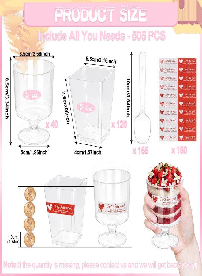 Yimerlen عبوة من 505 أكواب صغيرة للحلوى من ييمرلين مع ملاعق، أكواب بلاستيكية شفافة سعة 5 أونصات مع ملصقات، قابلة لإعادة الاستخدام، صغيرة الحجم، مناسبة للحلوى والآيس كريم والبودينغ والوجبات الخفيفة (دائرية). - Image 2