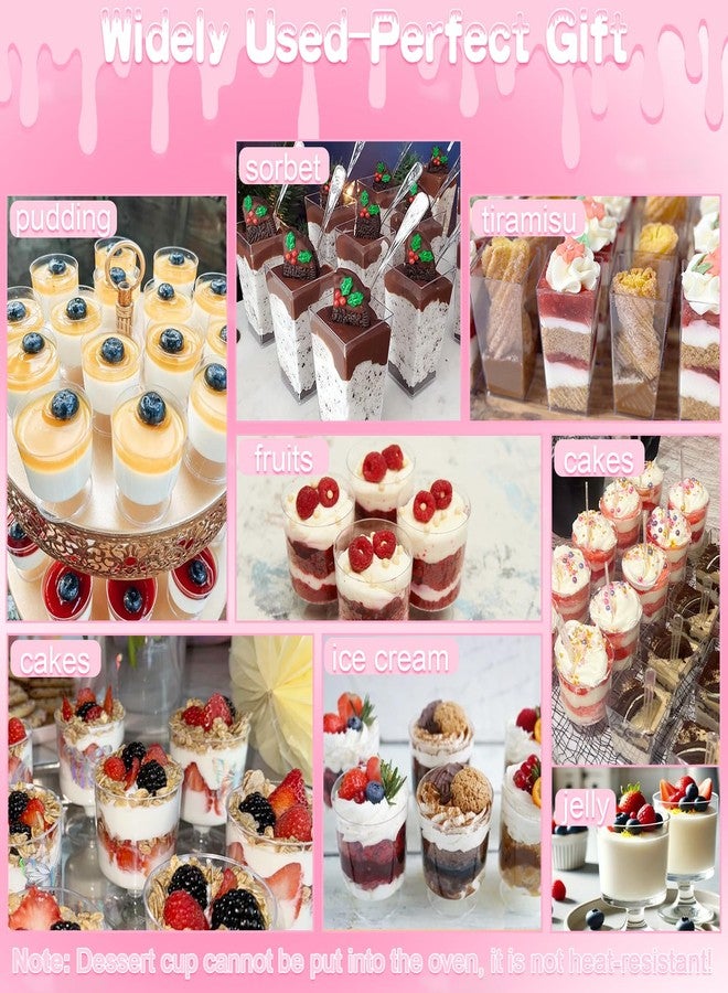 Yimerlen عبوة من 505 أكواب صغيرة للحلوى من ييمرلين مع ملاعق، أكواب بلاستيكية شفافة سعة 5 أونصات مع ملصقات، قابلة لإعادة الاستخدام، صغيرة الحجم، مناسبة للحلوى والآيس كريم والبودينغ والوجبات الخفيفة (دائرية). - Image 4