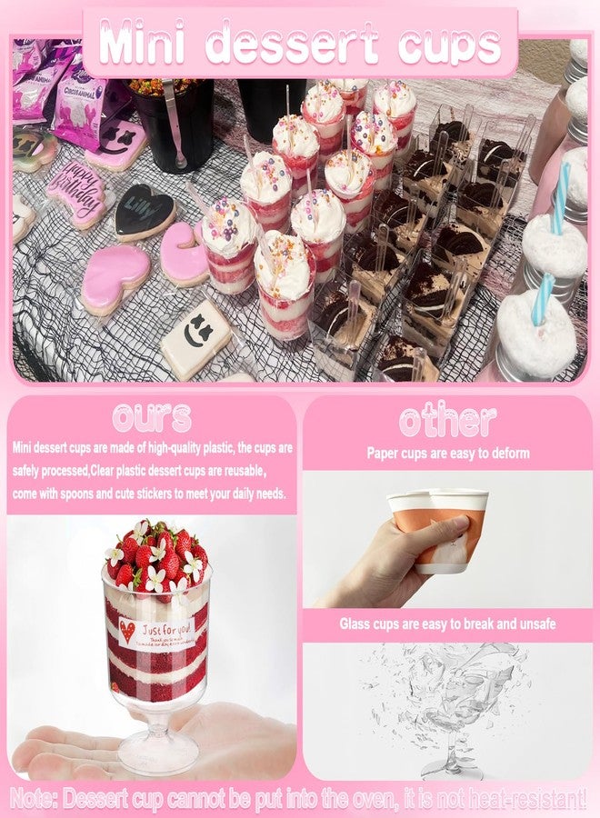 Yimerlen عبوة من 505 أكواب صغيرة للحلوى من ييمرلين مع ملاعق، أكواب بلاستيكية شفافة سعة 5 أونصات مع ملصقات، قابلة لإعادة الاستخدام، صغيرة الحجم، مناسبة للحلوى والآيس كريم والبودينغ والوجبات الخفيفة (دائرية). - Image 5