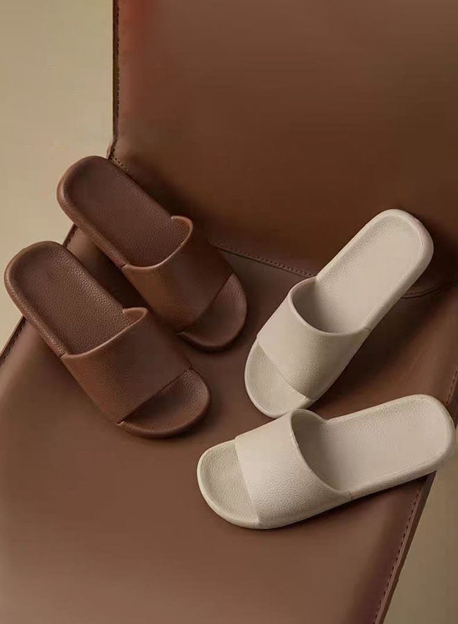 Hanayo Slipper Indoor Open Toe EVA Slippers Quiet Household Bathroom Shower Soft Bottom Anti-skid Slippers Female Slippers(Beige)  - Image 4