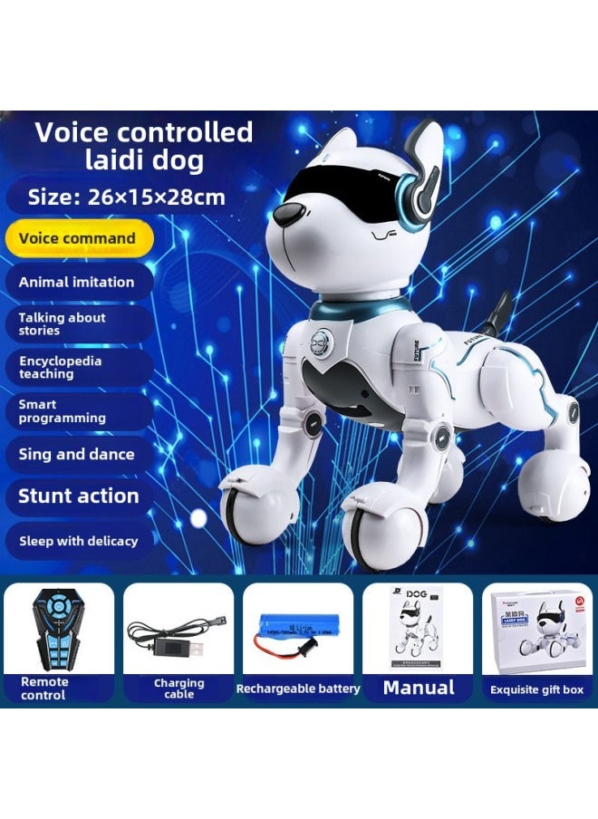 [Direct Supply] Intelligent Robot Dog Children's Remote Control Robot Electric Toy Dog Boys And Girls-Color:A001 Remote Control Smart Stunt Dog (voice Control)  - Image 1