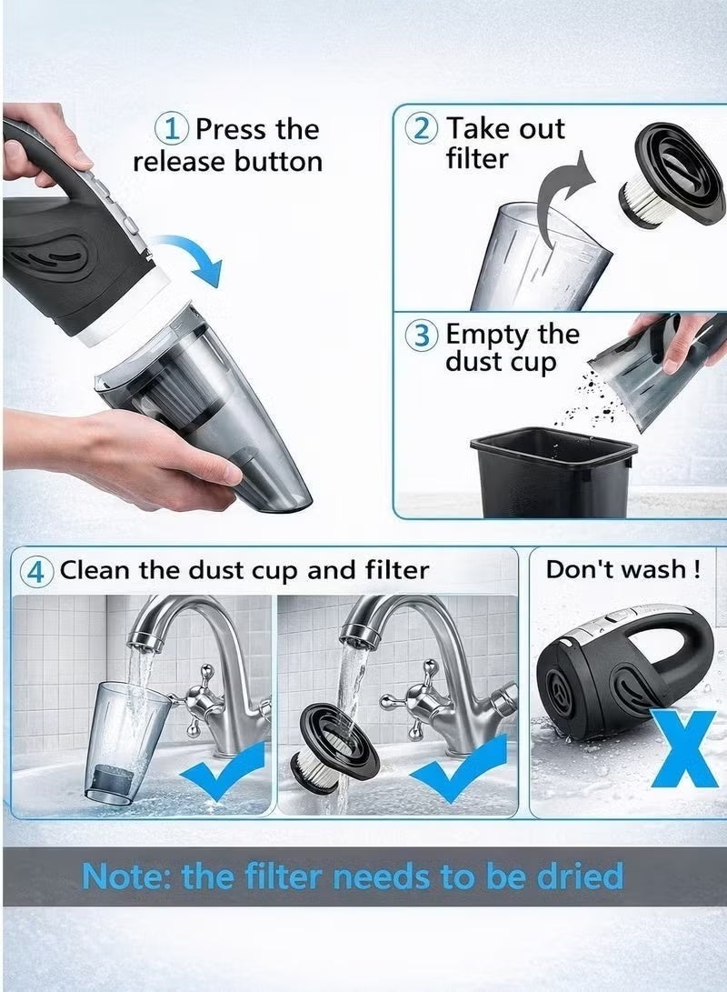 Handheld Vacuum Cordless High Power 120W 3200kpa Vacuum Dust Busters Cordless Rechargeable Portable for Pet Pair/Sofa/Car/Office - Image 4