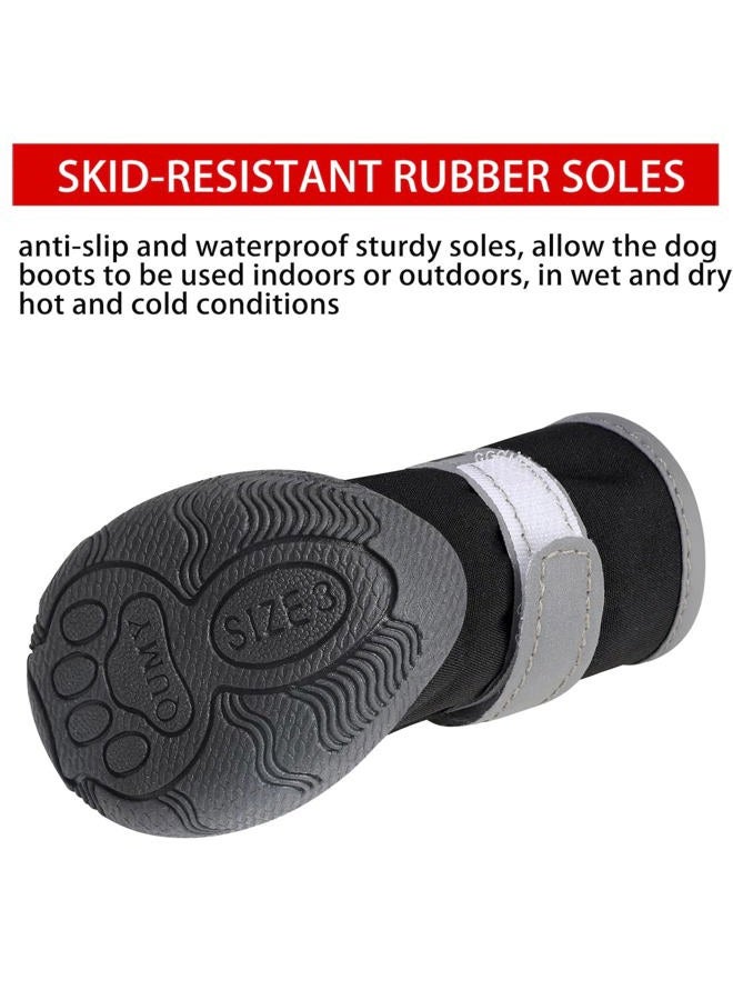 QUMY Dog Shoes for Small Dogs, Puppy Dog Boots & Paw Protectors for Winter Snow Day, Summer Hot Pavement, Waterproof in Rain Weather, Ourdoor Hiking, Indoor Hardfloor with Skid-Resistant Sole Black 3 - Image 5