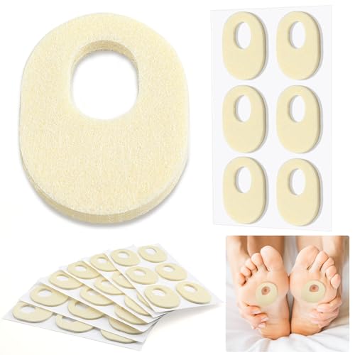 Nuanchu 72 Pcs Felt Callus Cushions Oval Shaped Callous Pads for Foot Adhesive Corn Cushions for Calluses Breathable Foot Pad for Bottom of Feet Pain Relief Men Women Care, 1.7 x 2.2 Inch - Image 1