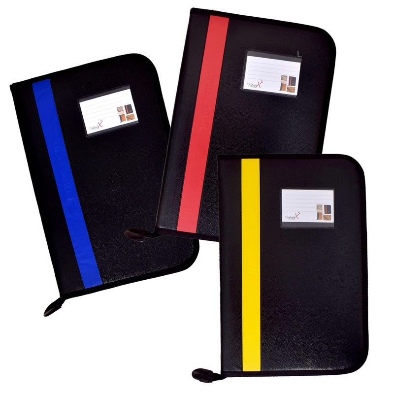 FUTURE X محفظة ملفات FutureX من جلد PU بسعة 20 ورقة، محفظة مقابلة احترافية بملف مغلق بسحاب، حامل مستندات منظم، حامل ملفات شهادات (عبوة من 1، متعددة الألوان، حجم FS) - Image 1