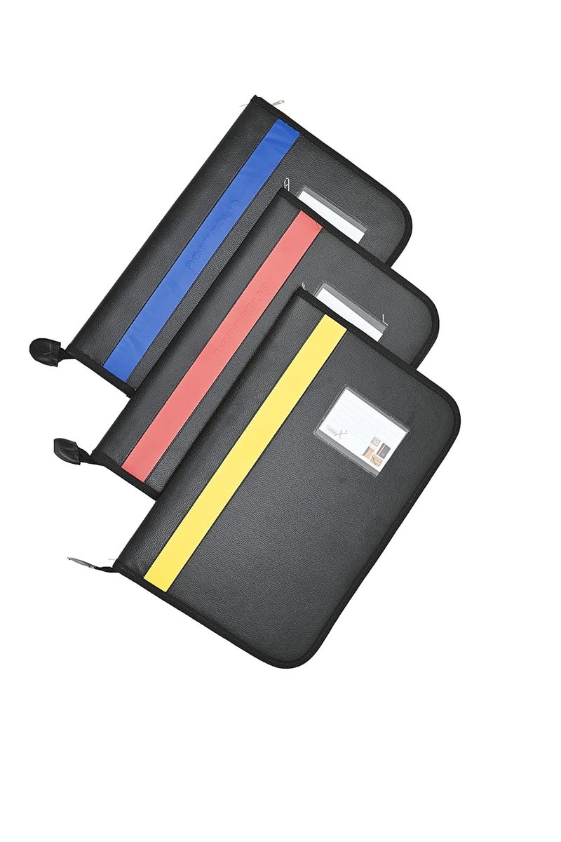 FUTURE X محفظة ملفات FutureX من جلد PU بسعة 20 ورقة، محفظة مقابلة احترافية بملف مغلق بسحاب، حامل مستندات منظم، حامل ملفات شهادات (عبوة من 1، متعددة الألوان، حجم FS) - Image 2