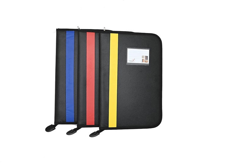 FUTURE X محفظة ملفات FutureX من جلد PU بسعة 20 ورقة، محفظة مقابلة احترافية بملف مغلق بسحاب، حامل مستندات منظم، حامل ملفات شهادات (عبوة من 1، متعددة الألوان، حجم FS) - Image 5