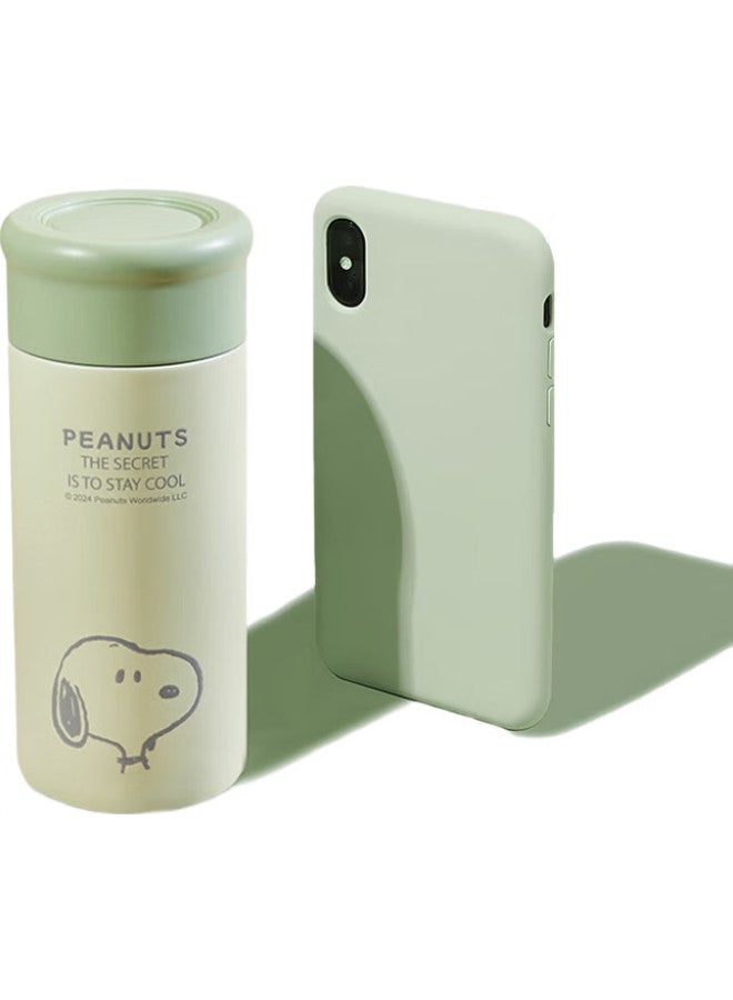 Snoopy Insulated Mug, Mini Portable Pocket Cup For Women, 316 Stainless Steel Water Bottle, Small Cup For Girls, Students, 260Ml, Green - Image 2