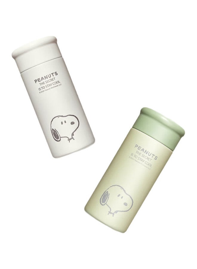 Snoopy Insulated Mug, Mini Portable Pocket Cup For Women, 316 Stainless Steel Water Bottle, Small Cup For Girls, Students, 260Ml, Green - Image 1
