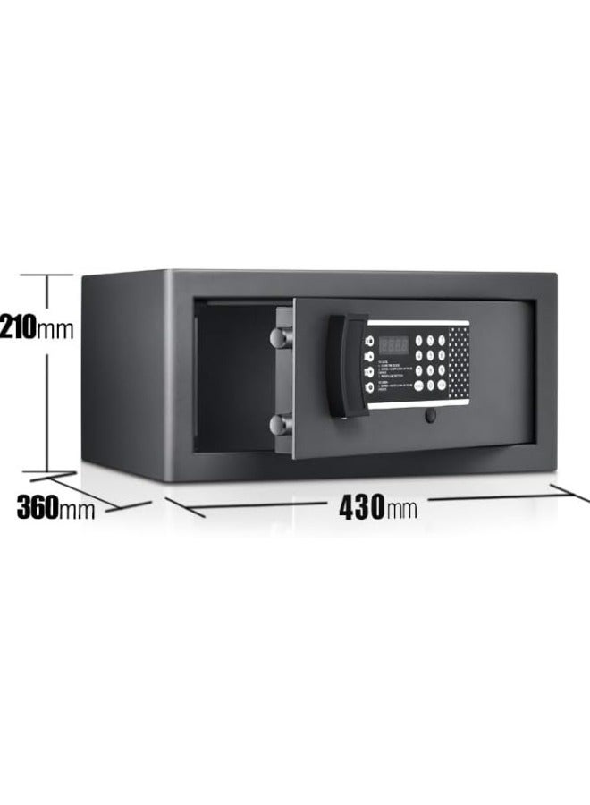 جيجيرو صندوق أمان، صندوق أمان فولاذي وصندوق قفل مع لوحة مفاتيح إلكترونية آمنة، صناديق أمان شديدة التحمل مقاومة للحريق للاستخدام المنزلي، خزانة داخلية قابلة للإزالة ورف، صندوق أمان رقمي مضاد للسرقة - Image 2