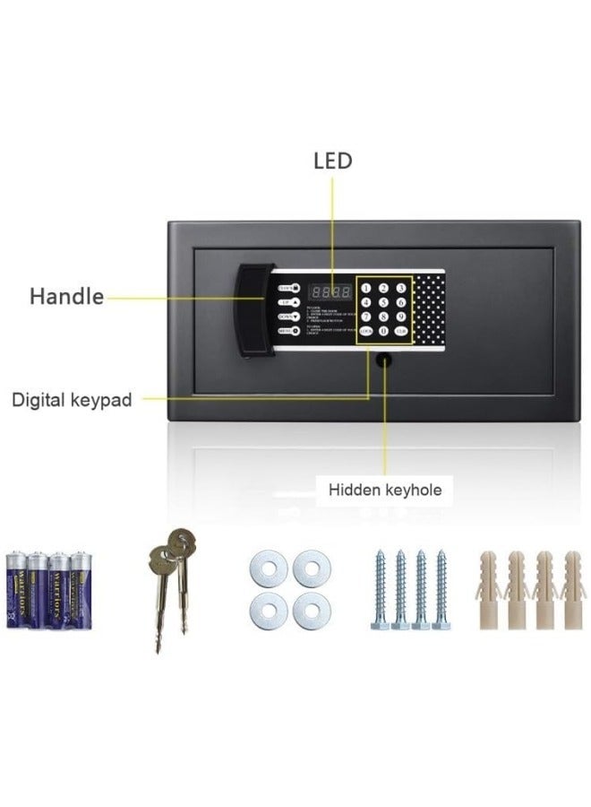 جيجيرو صندوق أمان، صندوق أمان فولاذي وصندوق قفل مع لوحة مفاتيح إلكترونية آمنة، صناديق أمان شديدة التحمل مقاومة للحريق للاستخدام المنزلي، خزانة داخلية قابلة للإزالة ورف، صندوق أمان رقمي مضاد للسرقة - Image 4