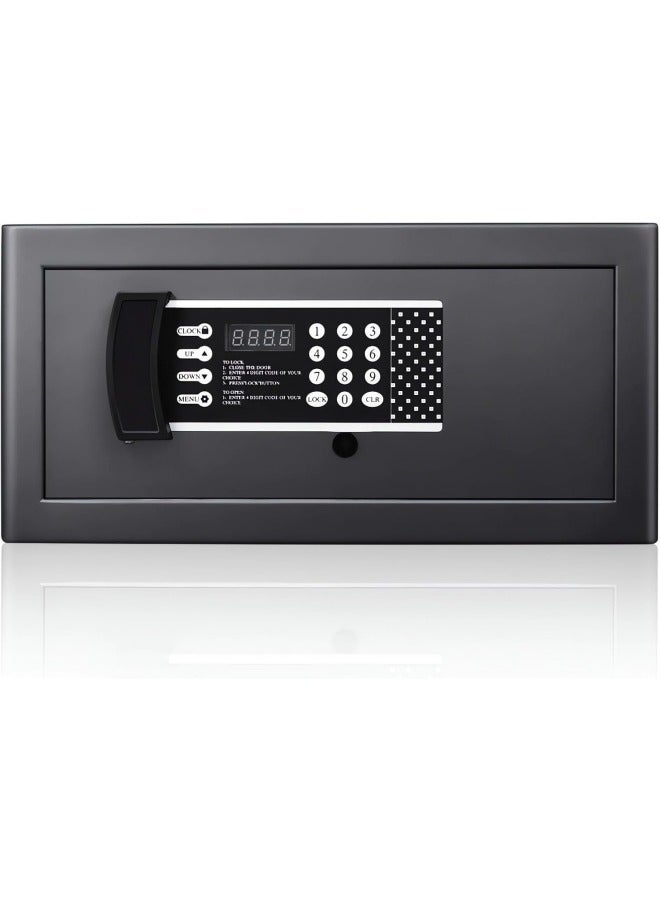 جيجيرو صندوق أمان، صندوق أمان فولاذي وصندوق قفل مع لوحة مفاتيح إلكترونية آمنة، صناديق أمان شديدة التحمل مقاومة للحريق للاستخدام المنزلي، خزانة داخلية قابلة للإزالة ورف، صندوق أمان رقمي مضاد للسرقة - Image 1