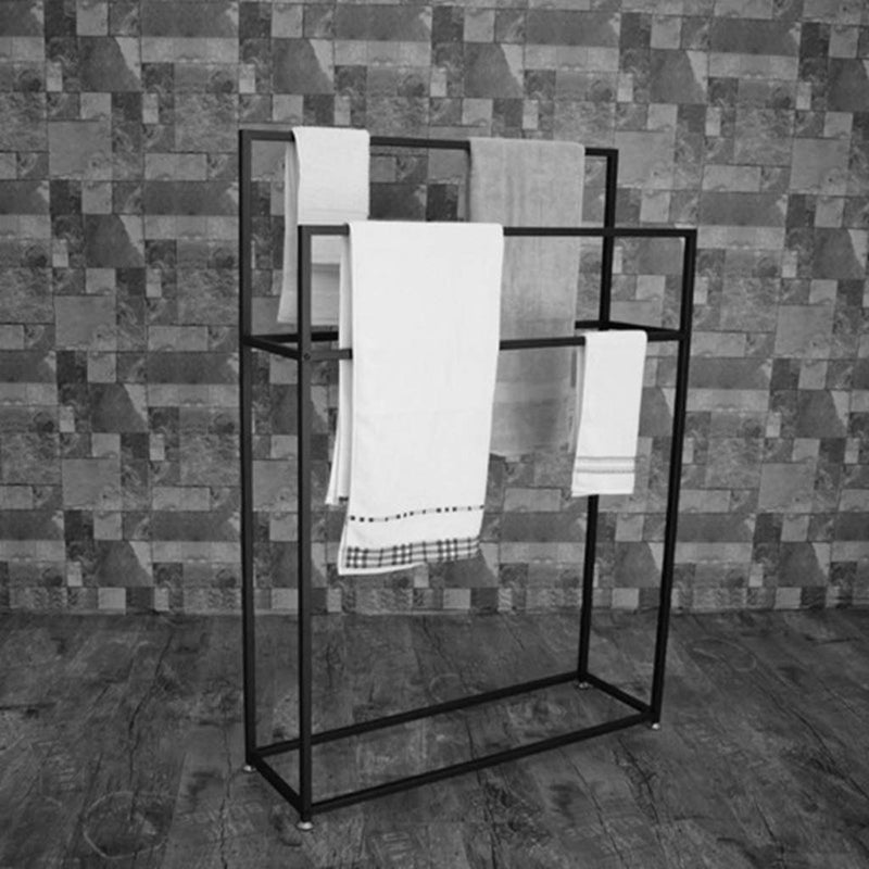 Indian Decor 28491 Freestanding Metal Towel Bar Stand Drying Rack Black 50 x 20 x 70 cm L x W x H  - Image 2