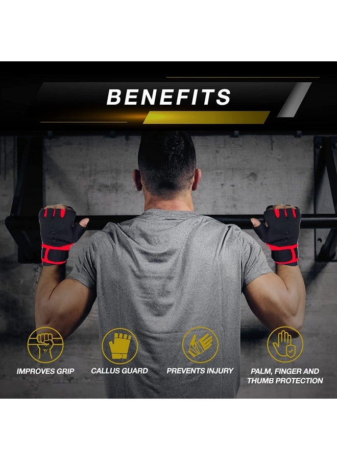 FIT FOCUS Pack of 3 Combo for Gym Shaker Bottle with Gym Gloves and Mini Gripper || Shaker Bottle 700 ml || Gym Support Gloves l Gripper for Fitness | Protein Shaker | Wrist Support Gloves Men and Women (Red) - Image 4