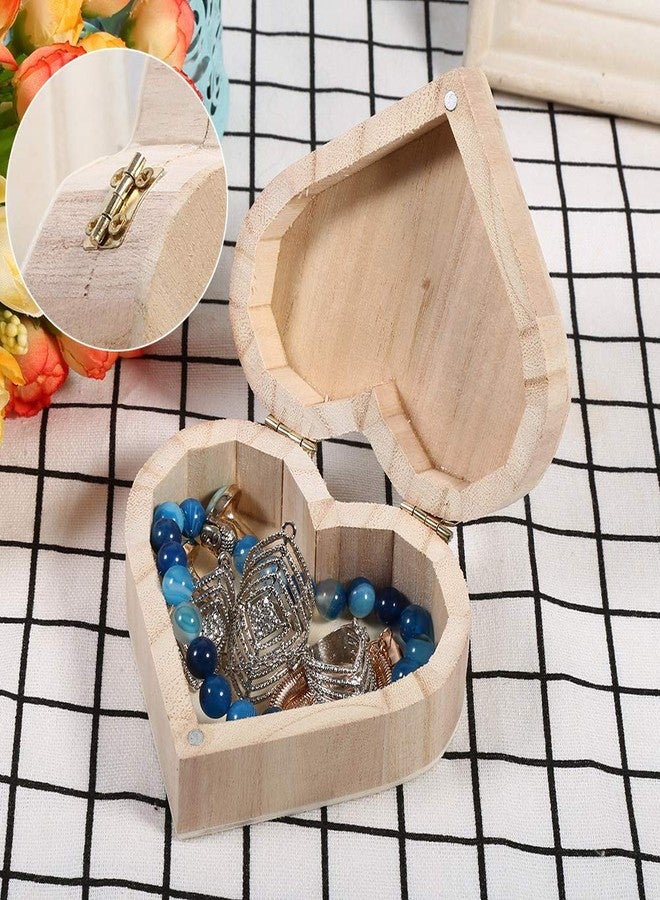 plplaaoo Wooden Jewelry Boxes for Women, Lovely Wooden Heart shaped Jewelry Storage Box, Wooden Jewelry Box Organizer, Craft Decoration for Jewelry Storage Home Office Decoration - Image 5