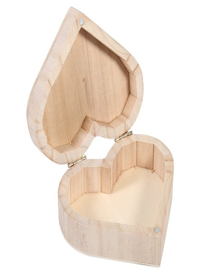 plplaaoo Wooden Jewelry Boxes for Women, Lovely Wooden Heart shaped Jewelry Storage Box, Wooden Jewelry Box Organizer, Craft Decoration for Jewelry Storage Home Office Decoration - Image 1