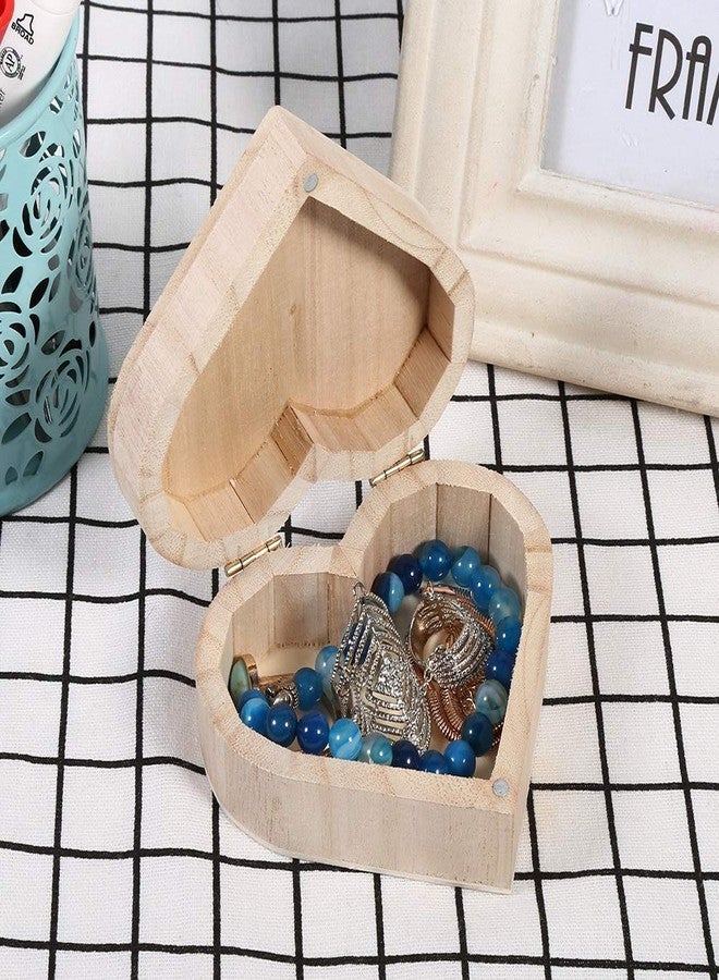 plplaaoo Wooden Jewelry Boxes for Women, Lovely Wooden Heart shaped Jewelry Storage Box, Wooden Jewelry Box Organizer, Craft Decoration for Jewelry Storage Home Office Decoration - Image 4