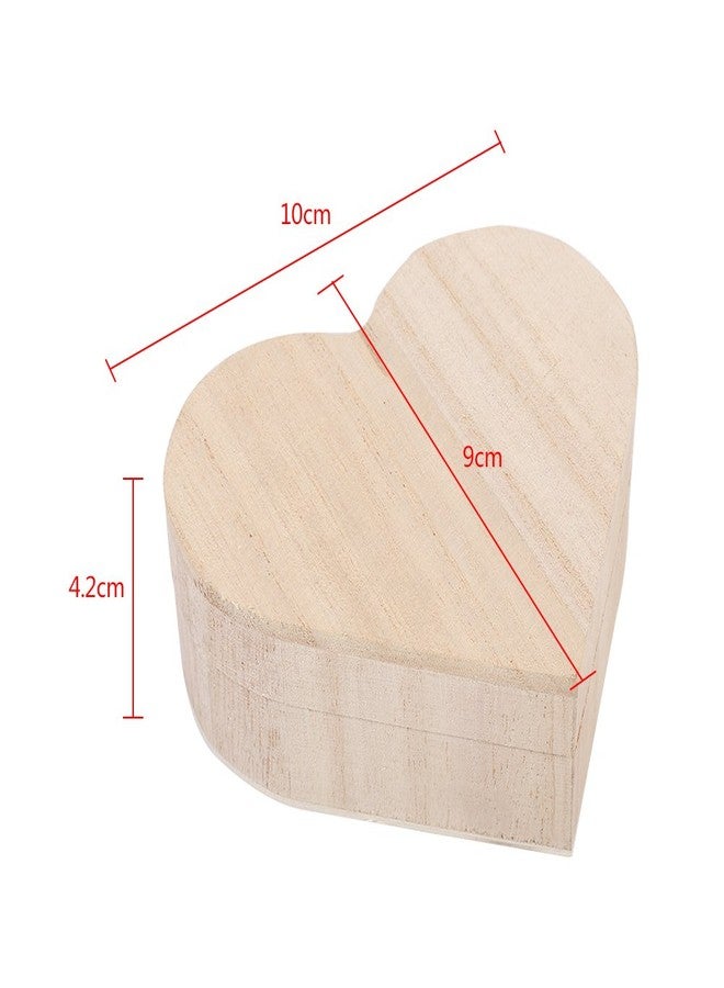 plplaaoo Wooden Jewelry Boxes for Women, Lovely Wooden Heart shaped Jewelry Storage Box, Wooden Jewelry Box Organizer, Craft Decoration for Jewelry Storage Home Office Decoration - Image 2
