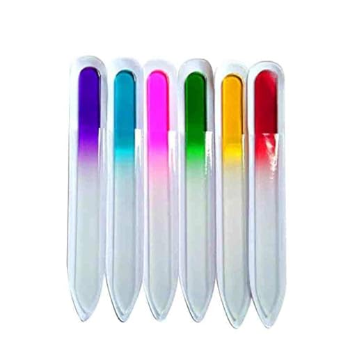 Shuiniba Premium Crystal Glass Nail Files Manicure Set, Professional Double Sided Pedicure Files - Best Glass Nail Files for Natural Nails - Mix Color - 5 Pieces - Image 1