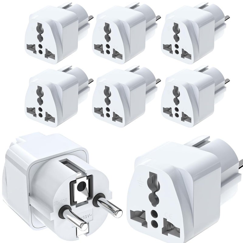 MANGO 5Pack Travel Power Adapter  Universal UK to EU Plug Adapter Type EF Socket with FuseUSA to Europe Converter for Norway Spain Greece Russia Iceland KoreaPortable Travel Charger