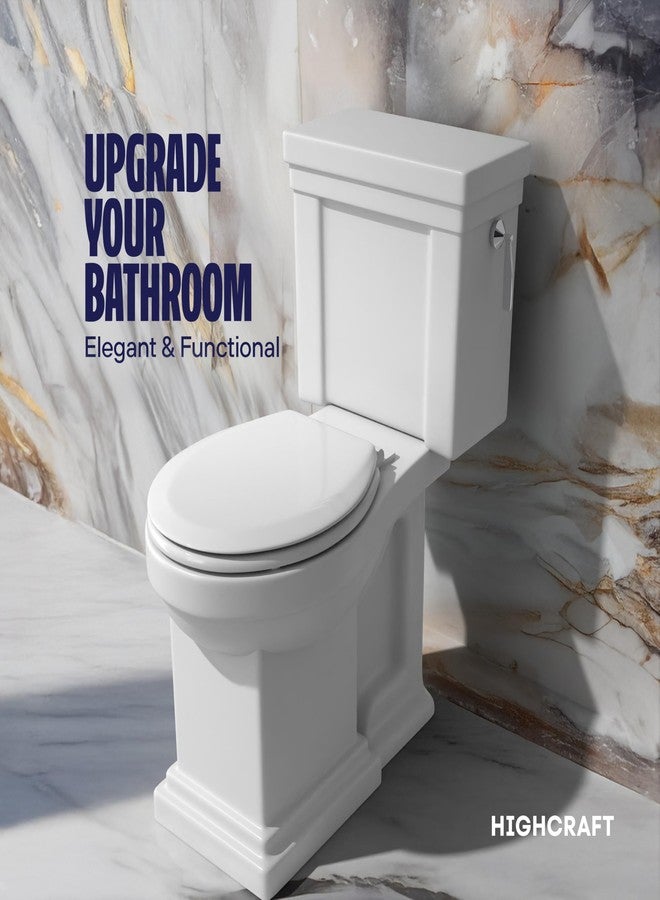 Highcraft W4TSWR Molded Wood Toilet Seat Slow Close ? Easy Remove ? Adjustable Hinge, Round, White - Image 3