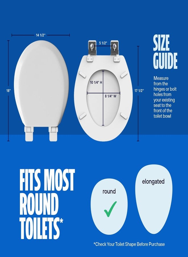 Highcraft W4TSWR Molded Wood Toilet Seat Slow Close ? Easy Remove ? Adjustable Hinge, Round, White - Image 5