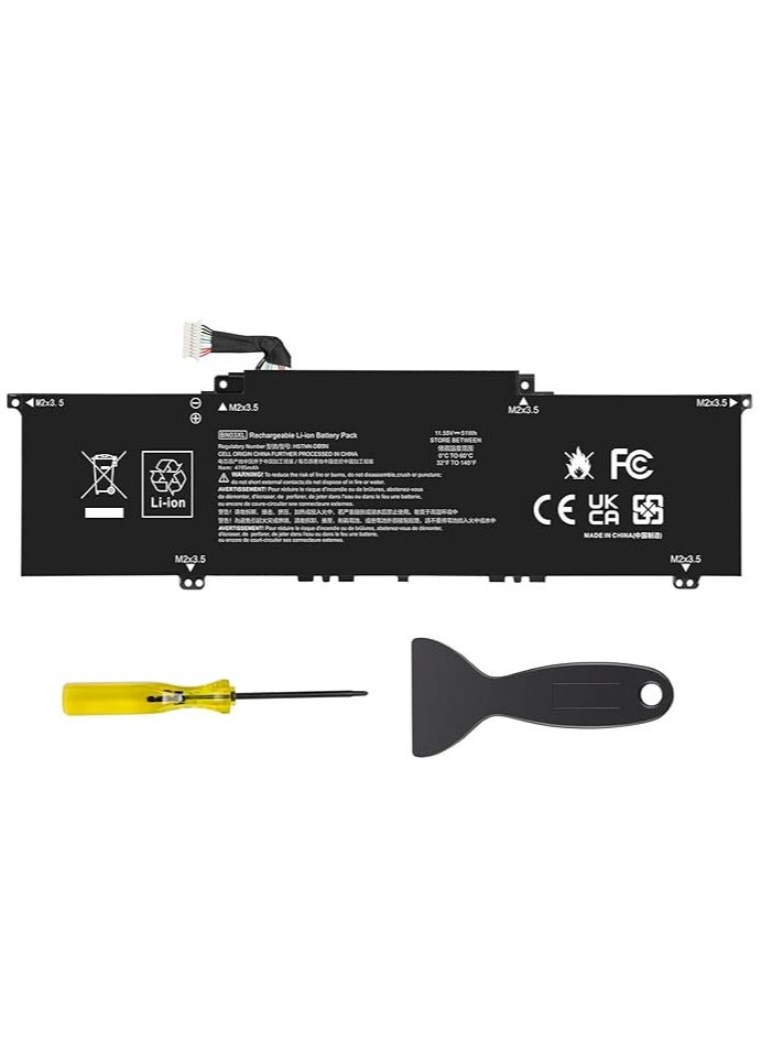Terabyte Replacement 51Wh 11.55V BN03XL Laptop Battery for HP Envy X360 13-AY 13-AY0000 15 2020 Series HP Pavilion 15-eh0011la 14-eh0008TU 14-eh0028TU 14-eh0003TX BN03XL L76 9965-2971 HSTNN-DB9N HSTNN-OB10 - Image 1