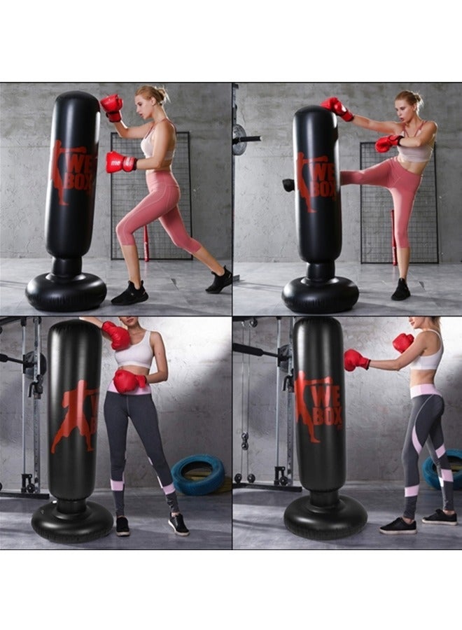 بيوينتي كيس قتال للأطفال قابل للنفخ مع حامل، مناسب لممارسة الكاراتيه والتايكوندو وتخفيف التوتر، مع مضخة هواء. مجموعة ملاكمة للأطفال (160 سم). - Image 5