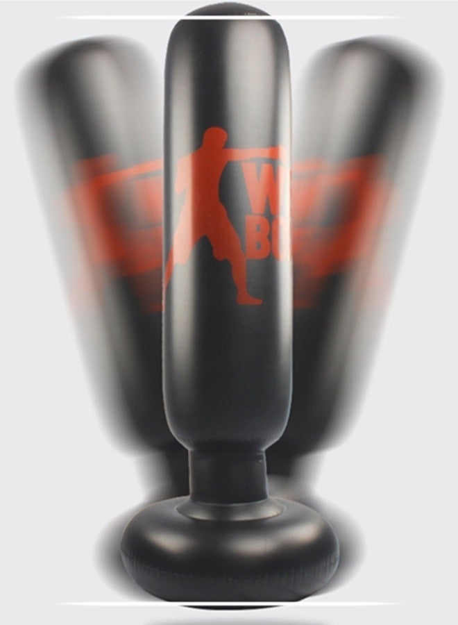 بيوينتي كيس قتال للأطفال قابل للنفخ مع حامل، مناسب لممارسة الكاراتيه والتايكوندو وتخفيف التوتر، مع مضخة هواء. مجموعة ملاكمة للأطفال (160 سم). - Image 2