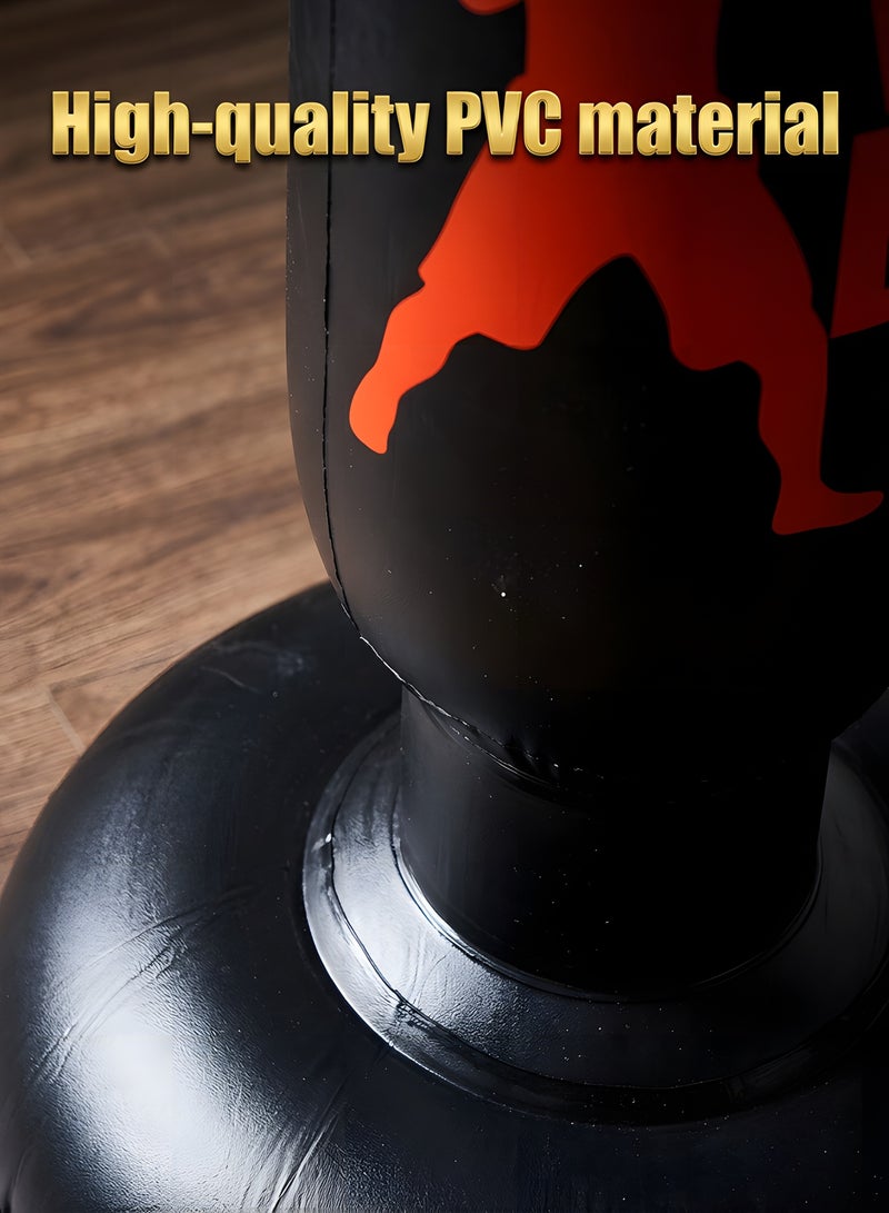 Beauenty Punching Bag For Kids,Inflatable Punching Bag With Stand,Kids Free Standing Boxing Bag For Karate,For Practicing Karate, Taekwondo, De-stress Boxing Bag,With Air Pump Kids Boxing Set(160cm) - Image 5
