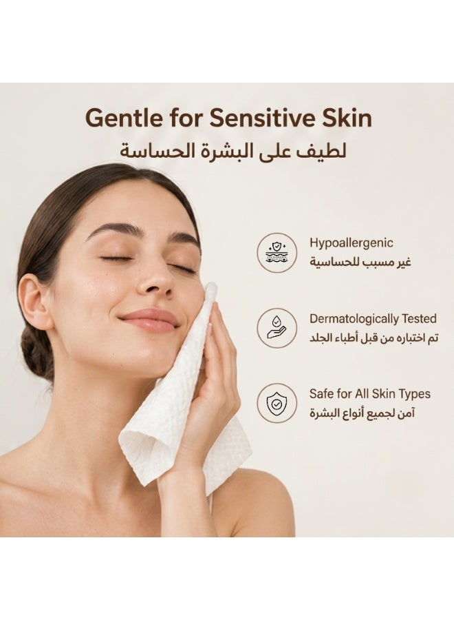 KOYIS Disposable Face Towels, Thick Pearl-Textured Facial Towels, Plant-Based Lint-Free Dry Wipes for Sensitive Skin, Face Cleansing, Makeup Removal and Skincare - 1 pack - Image 4
