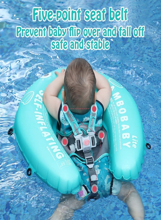 AnjeeIOT Mambobaby Float Self-Inflating Baby Pool Float Compressible Pool Swim Float Infant Soft Solid Swimming Trainer Baby Float with Removable UPF 50+ UV Sun Protection Canopy, Green - Image 5