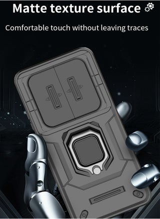 Honor X9d 5G Case Cover with Slide Camera Cover & Ring Holder,Kickstand Shell Back Cover Scratch-Resistant Shock-Absorbing Protector Accessories Kickstand Stand Magnetic Car Ring Holder Protection - view 3