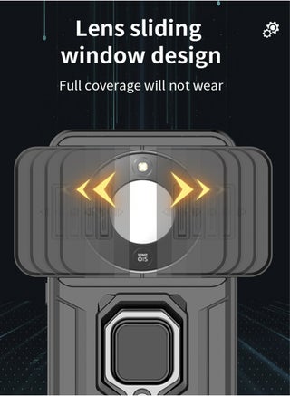 Honor X9d 5G Case Cover with Slide Camera Cover & Ring Holder,Kickstand Shell Back Cover Scratch-Resistant Shock-Absorbing Protector Accessories Kickstand Stand Magnetic Car Ring Holder Protection - view 4
