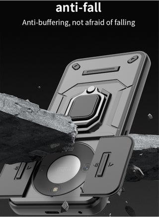 Honor X9d 5G Case Cover with Slide Camera Cover & Ring Holder,Kickstand Shell Back Cover Scratch-Resistant Shock-Absorbing Protector Accessories Kickstand Stand Magnetic Car Ring Holder Protection - view 5