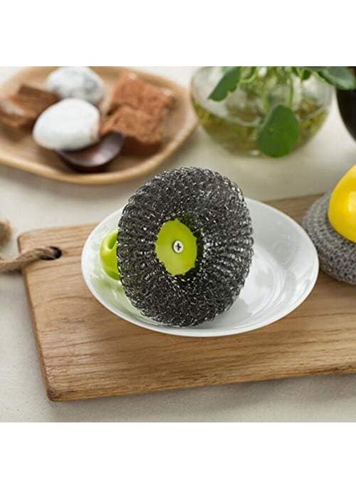 Right Products - Right Products Handled Dish Metal Pot Cleaning Stainless Steel Wire Scrubber with Handle 2pcs - Image 1