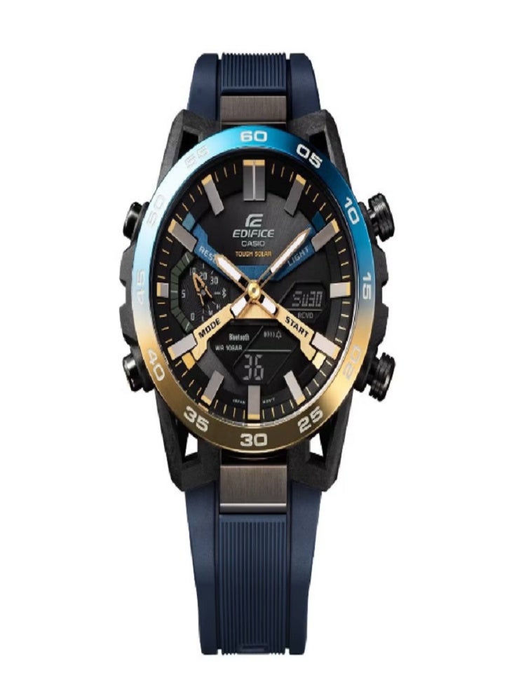 كاسيو ساعة إيديفيس للرجال، أنالوج ورقمية، بسوار مطاطي، ECB-2000NP-1A - Image 2