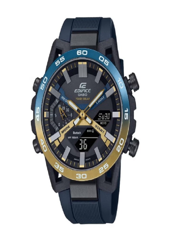 كاسيو ساعة إيديفيس للرجال، أنالوج ورقمية، بسوار مطاطي، ECB-2000NP-1A - Image 1