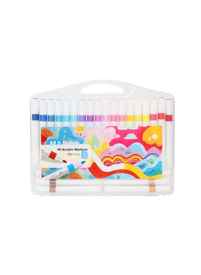 Marco 36-Color Acrylic Markers, Waterproof Paint, Watercolor, Fluorescent Markers, For Children, Students, Kids, Parent-Child Drawing, Gift Box, Back-To Gift - Image 3
