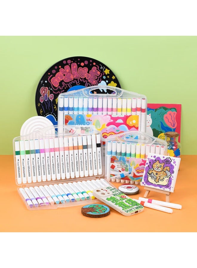 Marco 36-Color Acrylic Markers, Waterproof Paint, Watercolor, Fluorescent Markers, For Children, Students, Kids, Parent-Child Drawing, Gift Box, Back-To Gift - Image 2