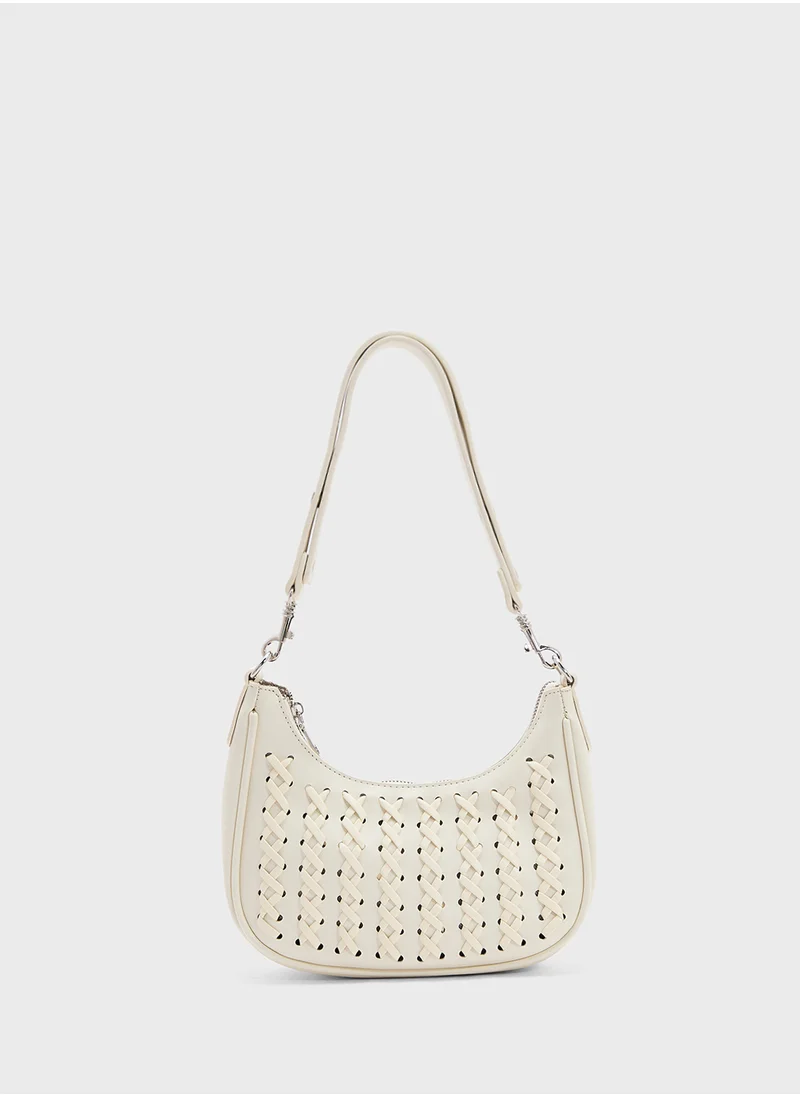 ايلا Weave Detail Shoulder Bag