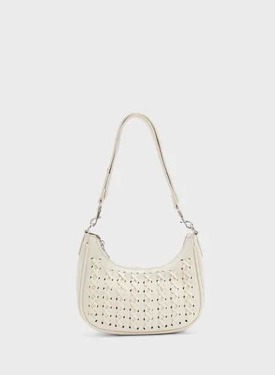 ELLA Weave Detail Shoulder Bag