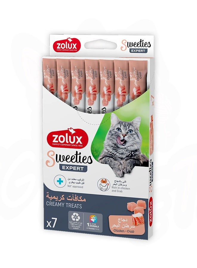 ZOLUX Sweeties Chicken And Crab Treats for Cats – 14 GM (Pack Of 7) - Image 1