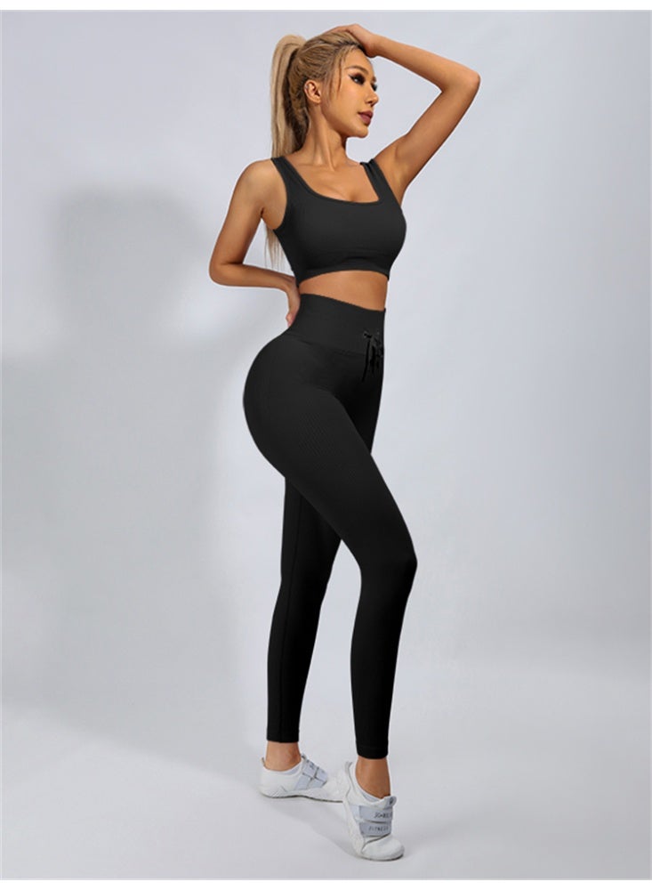 general Sport Set Ribbed Yoga Suits Women Fitness Clothes Gym Sportswear Outfits - Image 2